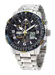 Citizen Promaster Skyhawk Analog Watch for Men with Stainless Steel Band, Water Resistant and Chronograph, JY8078-52L, Silver-Black