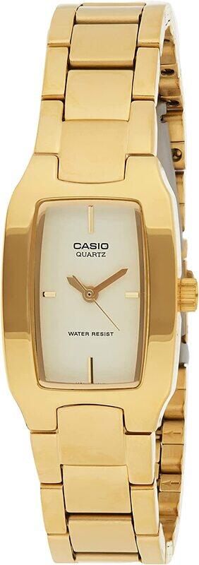 

Casio Analog Display Quartz Watch for Women with Stainless Steel Band, Water Resistant, Ltp-1165N-9C, Gold/White