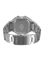 Casio Casual Digital Unisex Watch with Stainless Steel Band, AE-1200WHD-1AVE, Silver-Black