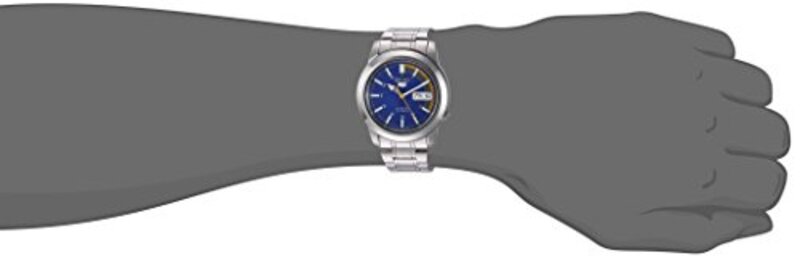 Seiko Analog Watch for Men with Stainless Steel Band, Water Resistant, SNKK27K1, Blue-Silver