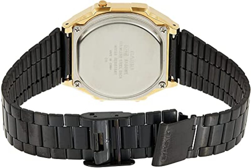 Casio Digital Watch for Men with Resin Band, A168WEGB-1BDF, Black-Black