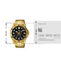 Casio Analog Watch for Men with Stainless Steel Band, MTP-VD300G-1EUDF, Gold-Black