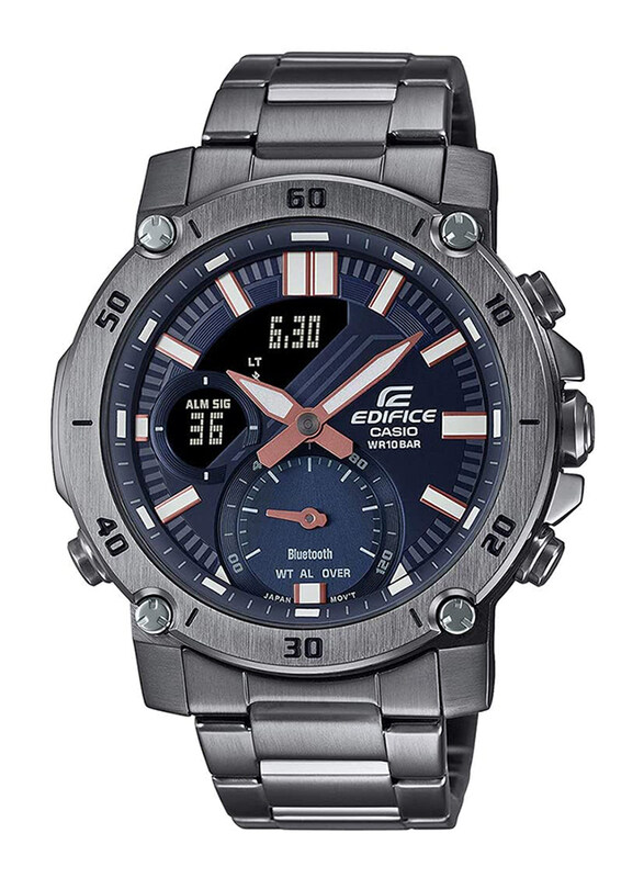 

Casio Edifice Analog/Digital Automatic Bluetooth Connect Watch for Men with Stainless Steel Band, Water Resistant and Chronograph, ECB-20DC-1ADF, Grey