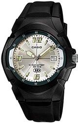 Casio Analog Watch for Men with Plastic Band, Water Resistant, MW-600F-7AVDF, Black-Silver