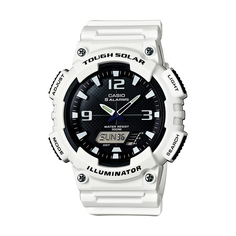 Casio Analog + Digital Watch for Men with Resin Band, Water Resistant, AQ-S810WC-7AVCF, Black-White