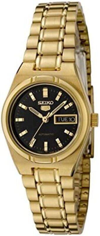 

Seiko Analog Watch for Women with Stainless Steel Band, Water Resistant, SYM602K1, Gold-Black