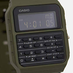 Casio Collection Retro Digital Watch for Men with Plastic Band and Water Resistant, CA-53WF-3BEF, Green-Black