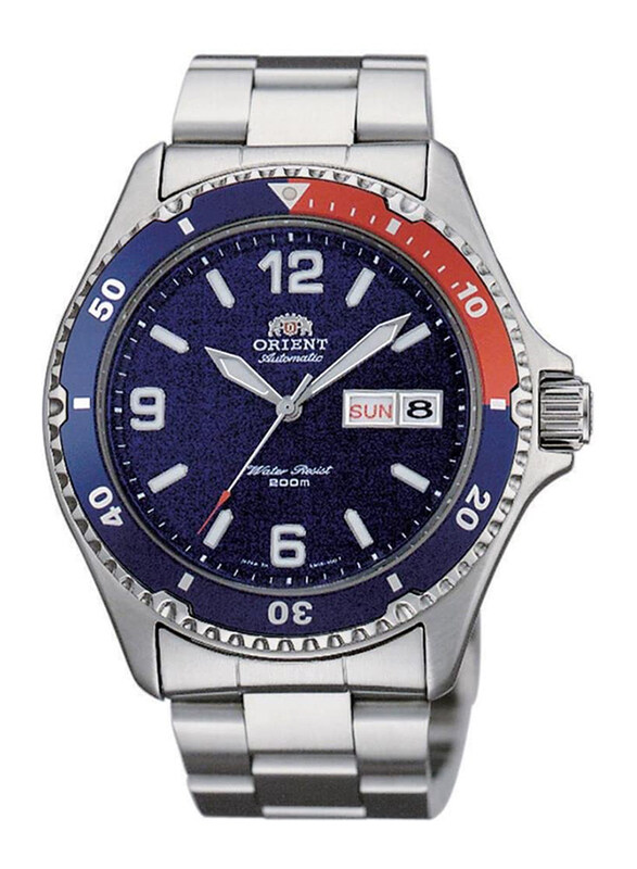 

Orient Analog Watch for Women with Stainless Steel Band, Water Resistant, FAA02009D3, Silver-Blue