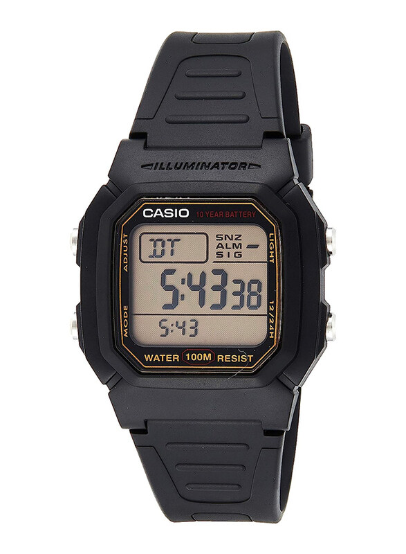 

Casio Digital Watch for Men with Resin Band, Water Resistant, W-800HG-9AVDF, Black-Grey