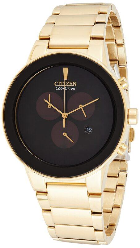 

Citizen Analog Watch for Men with Stainless Steel Band, Water Resistant, AT2242-55E, Black-Gold