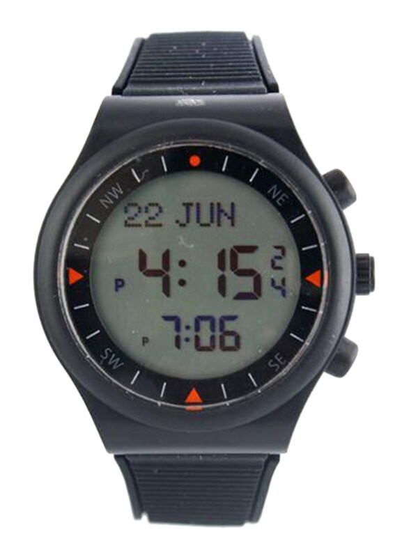 

Al-Harameen Digital Watch for Men with Rubber Band, Water Resistant, HA-6506, Black-Grey