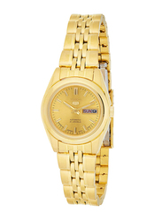 Seiko Analog Watch for Women with Stainless Steel Strap, Water Resistant, SYMA38J1, Gold