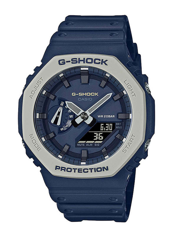 Casio G-Shock Analog/Digital Watch for Men with Resin Band, Water Resistant, GA-2110ET-2A, Blue