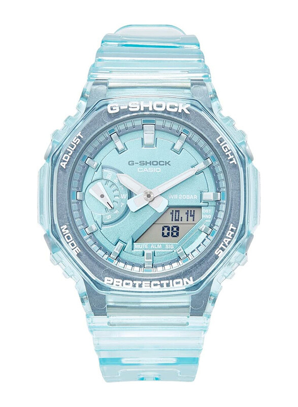 

Casio G-Shock Analog + Digital Watch for Men with Plastic Band, Water Resistant, GMAS2100SK2A, Blue