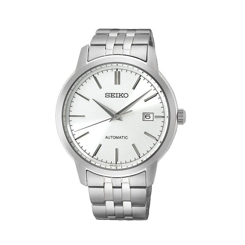 Seiko Analog Watch for Men with Stainless Steel Band, Water Resistant, SRPH85K1, Silver-Silver