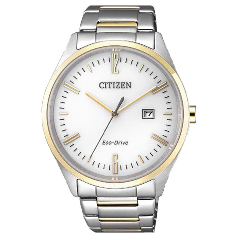 

Citizen Eco-Drive Analog Watch for Men with Stainless Steel Band and Water Resistant, BM7354-85A, Silver-White