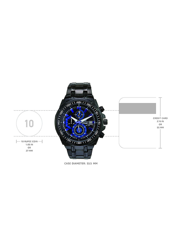 Casio Edifice Analog Watch for Men with Stainless Steel Band, Water Resistant, and Chronograph, EFR-539BK-1A2V, Black