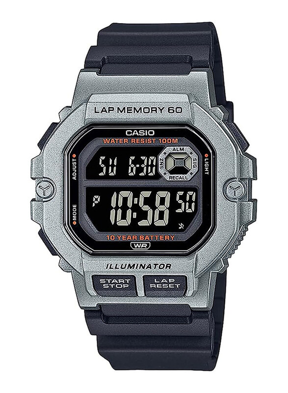 

Casio Digital Wrist Watch for Men with Resin Band, Water Resistant, WS-1400H-1BVDF-1, Black-Grey