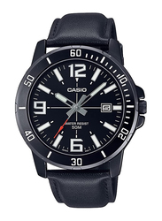 Casio Analog Quartz Watch for Men with Stainless Steel Band, Splash Resistant, MTP-VD01BL-1BVUDF, Black