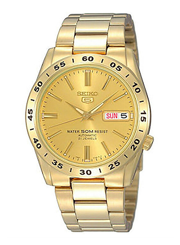 

Seiko Quartz Analog Watch for Men with Stainless Steel Band, Water Resistant, SNKE06K1, Gold