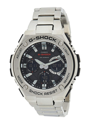 Casio G-Shock Analog/Digital Casual Watch for Men with Stainless Steel Band, Water Resistant, GST-S110D-1ADR (G604), Silver/Black