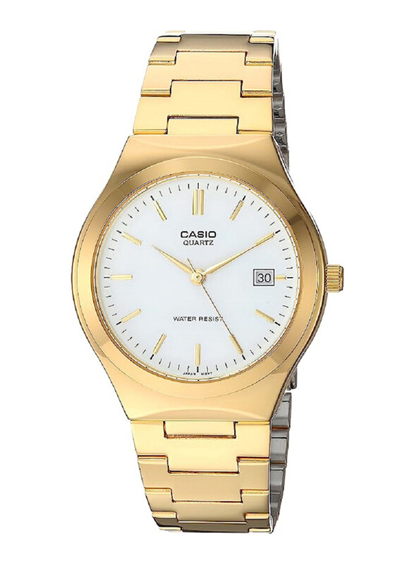 

Casio Analog Watch for Men with Stainless Steel Band, Water Resistant, MTP-1170N-7ADF - WW, White/Gold