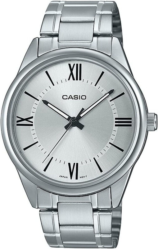 

Casio Analog Watch for Men with Stainless Steel Band, Water Resistant and Chronograph, MTP-V005D-7B5UDF, Silver-Silver