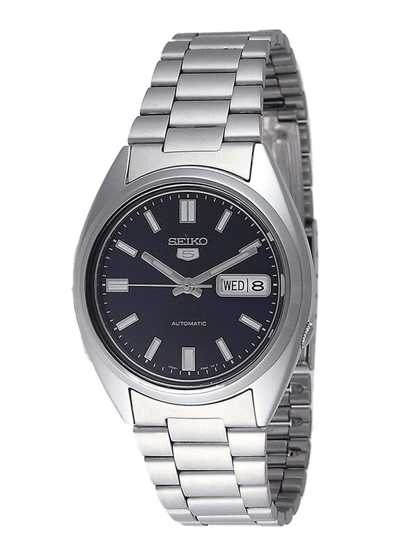 

Seiko Analog Watch for Men with Stainless Steel Band, Water Resistant, SNXS77K1, Silver-Blue