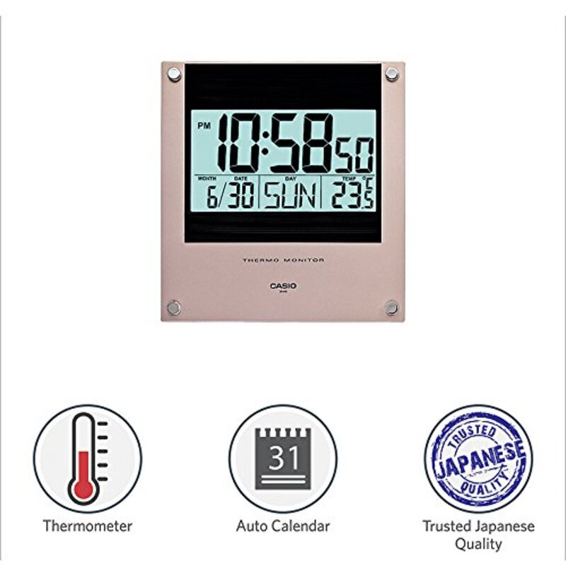 Casio Digital Indoor Clock, ID-11S-1DF, Grey