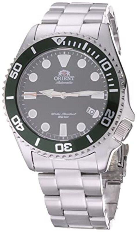 

Orient Analog Watch for Men with Stainless Steel Band, RA-AC0K02E10B, Silver-Green