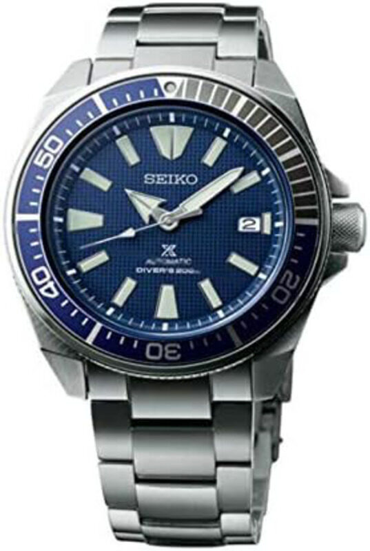 

Seiko Analog Watch for Men with Stainless Steel Band, Water Resistant, SRPB49J1, Silver/Blue