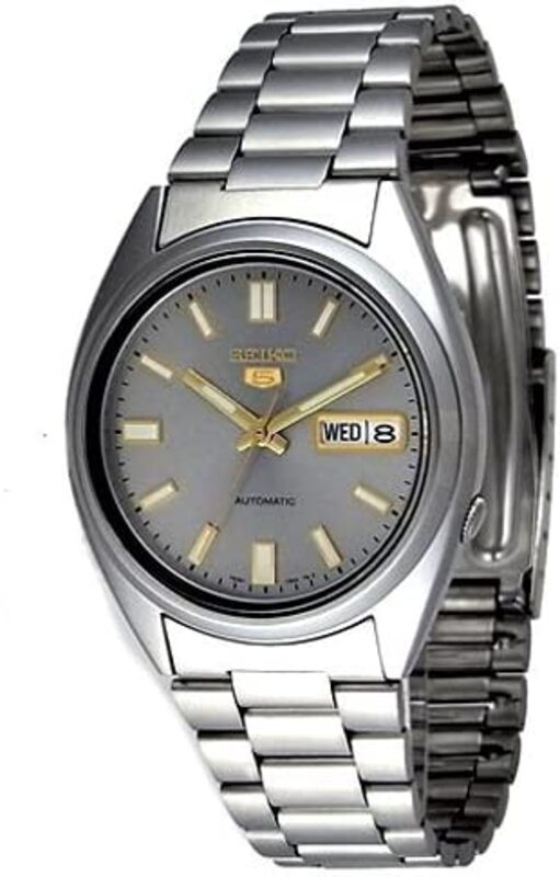 Seiko Analog Watch for Men with Stainless Steel Band, Water Resistant, SNXS75K1, Silver-Grey