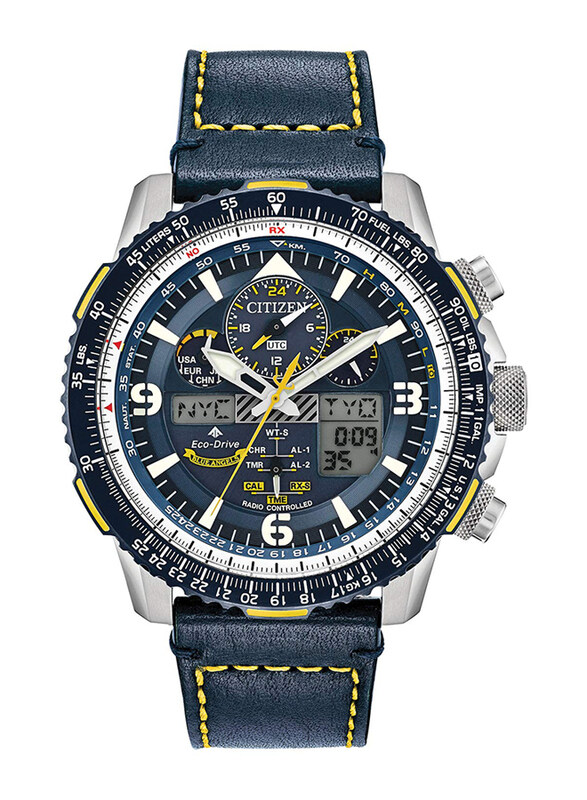 

Citizen Promaster Skyhawk Analog Watch for Men with Leather Band, Water Resistant and Chronograph, JY8078-01L, Blue