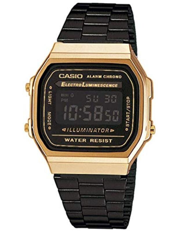 Casio Digital Watch for Men with Resin Band, A168WEGB-1BDF, Black-Black