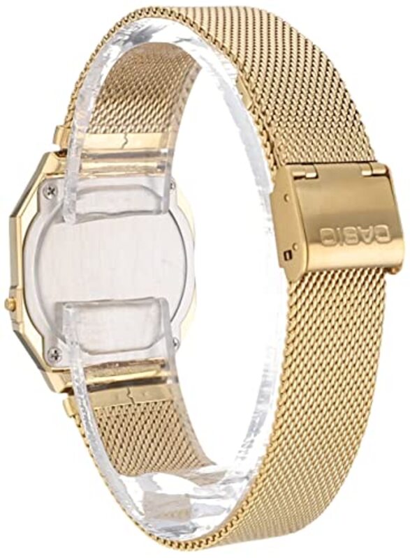 Casio Digital Watch for Men with Mesh Band, A700WMG-9AVT, Gold-Beige