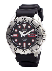 Seiko 5 Sports Automatic Analog Watch for Men with Resin Band, Water Resistant, SRP601J1, Black