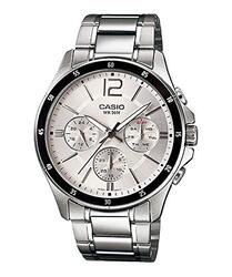 Casio Analog Watch for Men with Stainless Steel Band, Water Resistant, MTP-1374D-7A, Silver-Silver