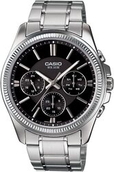 Casio Analog Watch for Men with Metal Band, Water Resistant and Chronograph, MTP-1375D-1AVDF, Silver/Black