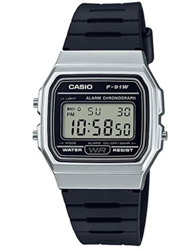 Casio Digital Watch for Women with Resin Band, F-91WM-7AEF, Black-Grey