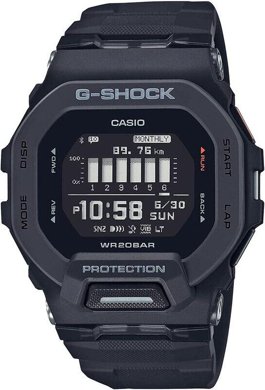 

Casio G-Shock Digital Watch for Men with Plastic Band, Water Resistant, GBD-200-1DR, Black-Black