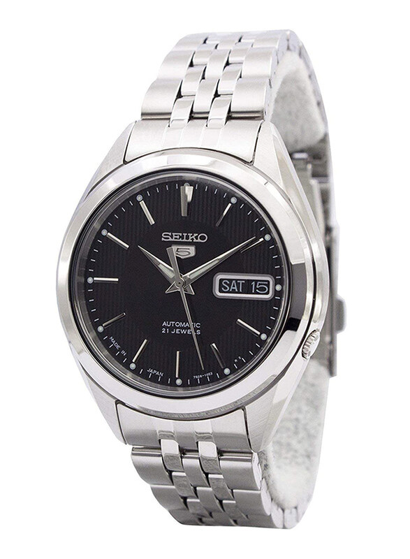 

Seiko Analog Watch for Men with Stainless Steel Band, Water Resistant, SNKL23J1, Silver-Black