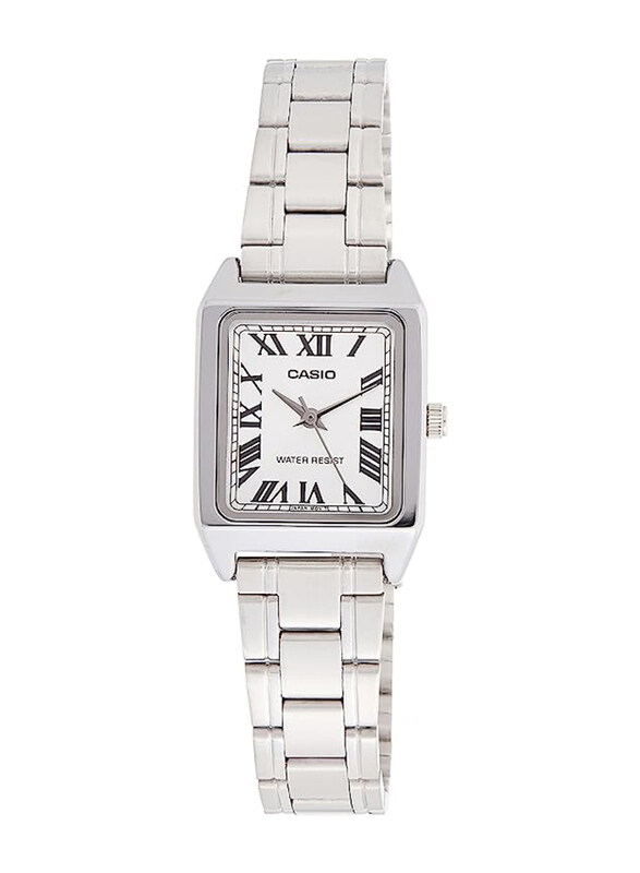 

Casio Analog Watch for Women with Stainless Steel Band, Water Resistant, LTP-V007D-7BUDF, Silver/White
