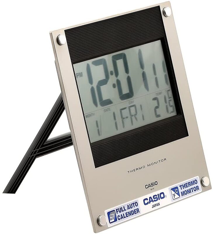 Casio Digital Indoor Clock, ID-11S-1DF, Grey