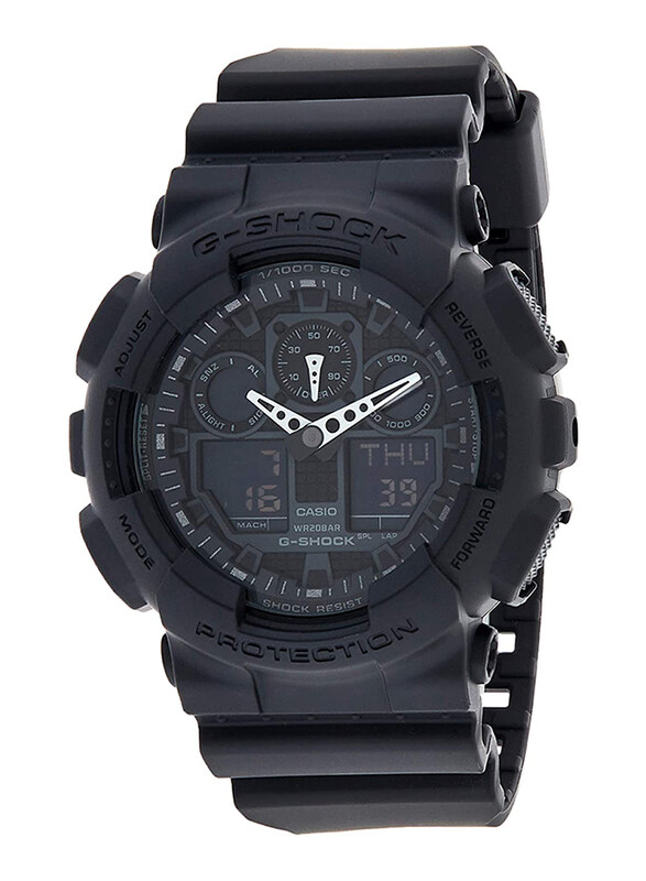 

Casio G-Shock Analog/Digital Quartz Watch for Men with Resin Band, Water Resistant, GA-100-1A1DR, Black