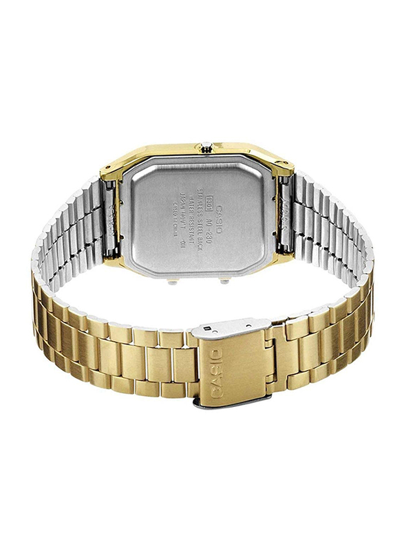 Casio Analog/Digital Watch for Men with Stainless Steel Band, Water Resistant, AQ-230GA-9D, Gold-White