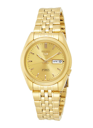 Seiko Quartz Analog Watch for Men with Stainless Steel Band, Water Resistant, SNK366K1, Gold