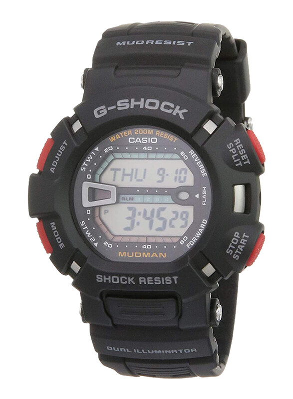 

Casio G-Shock Digital Quartz Watch for Men with Resin Band, Water Resistant, G-9000-1VDR, Black-Black/Grey