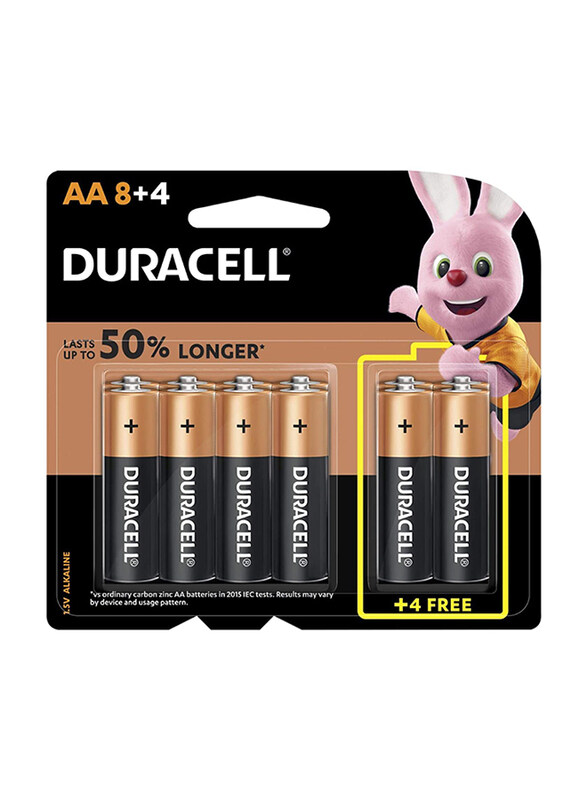 

Duracell Type AA Alkaline Battery, 12 Pieces, 32047, Black/Gold