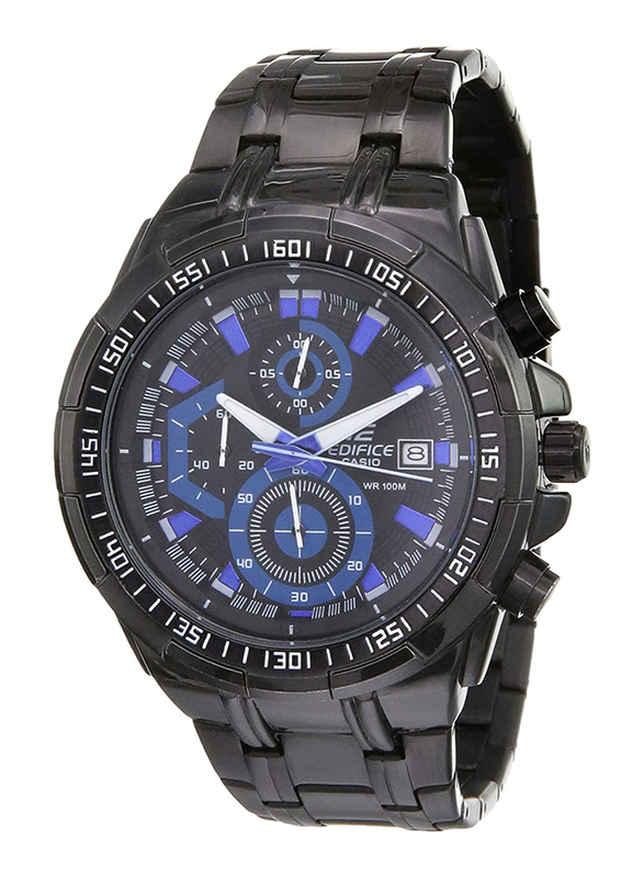 Casio Edifice Analog Watch for Men with Stainless Steel Band, Water Resistant, and Chronograph, EFR-539BK-1A2V, Black
