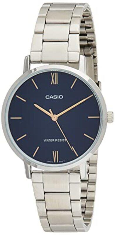 

Casio Analog Watch for Women with Stainless Steel Band, LTP-VT01D-2BUDF, Silver-Blue